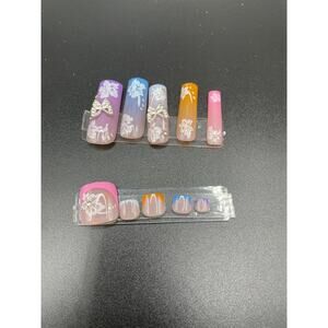 48 pcs Matching Press on Toe and Nails
